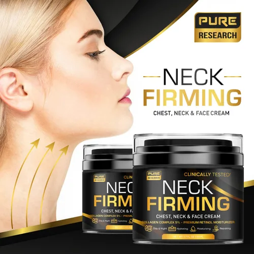 Vista 2 de Crema reafirmante para el cuello, crema antiarrugas hecha en Estados Unidos, crema reductora y reafirmante para el cuello y papada, crema
