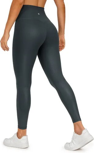 Vista 2 de CRZ YOGA Butterluxe - Leggings de piel sintética mate para mujer de 25 a 28 pulgadas, cintura alta, elásticos, pantalones de cuero al tobillo
