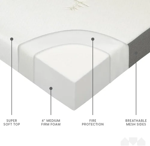 Vista 4 de Milliard Colchón plegable en tres partes con funda lavable (73 x 52 x 4 pulgadas)