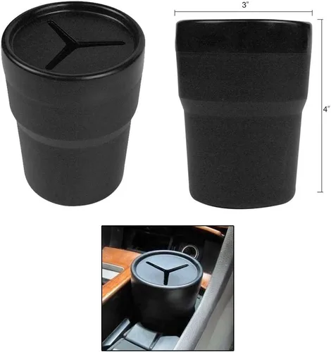 Vista 2 de JAVOedge Paquete de 2 soportes negros para almacenamiento de automóvil, para bolígrafos, monedas, dinero en efectivo, cabe en portavasos