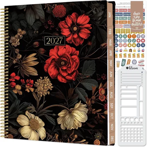 Vista 12 de bloom daily planners Agenda 2027 con plantilla para mujer