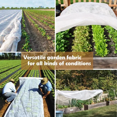 Vista 6 de Cubiertas para plantas, protección contra la congelación, cubierta antiescarcha, 7 x 10 pies, reutilizable, rectangular, protección contra heladas