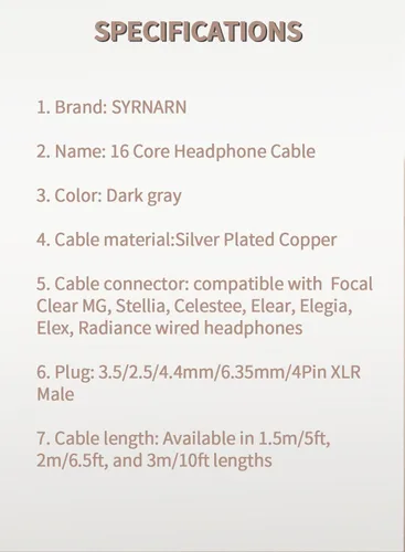 Vista 8 de Cable equilibrado de 0.098 pulgadas compatible con auriculares Focal Clear MG, Stellia, Celestee, Elear, Elegia, Elex, Radiance para cable focal