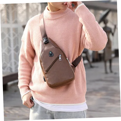 Vista 3 de VALICLUD 2pcs mens small backpack men's sling bag crossbody cross body bag for men messenger bag for men male cross body bags for men men's
