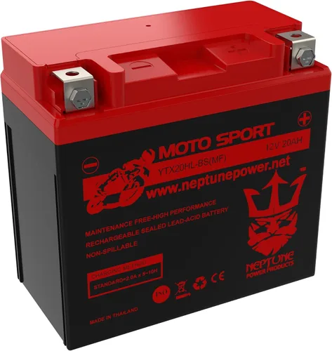 Vista 3 de Reemplazo profesional de marca para Moto Classic YTX20HL / YTX20L 12V 20Ah sin mantenimiento sellado AGM. Reemplaza: batería deportiva