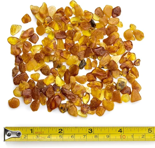 Vista 2 de Piedras ámbar pulidas y crudas 100% naturales del Báltico Chips Resina Ambar Piedra para manualidades de joyas y cuentas sueltas (sin agujeros)