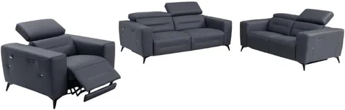 Vista 13 de BlackJack Furniture Ferrara - Sofá reclinable de cuero italiano de grano superior con puertos USB para cargar dispositivos, reposacabezas ajustables