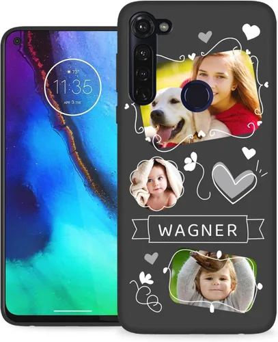 Vista 14 de Funda personalizada para Motorola Moto G Stylus 2020 con nombre de foto, texto y foto, GStylus personalizado -20 funda suave y fina (negro) de 6.4