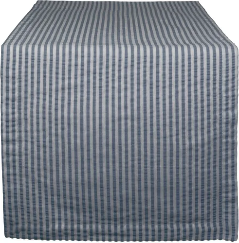 Vista 8 de DII Colección de mesa a rayas de sirsaca 100% algodón, aguamarina, mantel, 60x84, 1 pieza