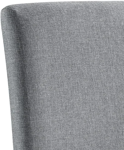 Vista 8 de Acme Lanton - Silla auxiliar en tela de lino gris y blanco antiguo