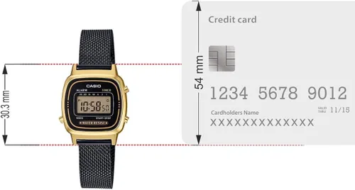 Vista 7 de Casio LA670WEMB-1DF Reloj digital de cuarzo negro de acero inoxidable para mujer