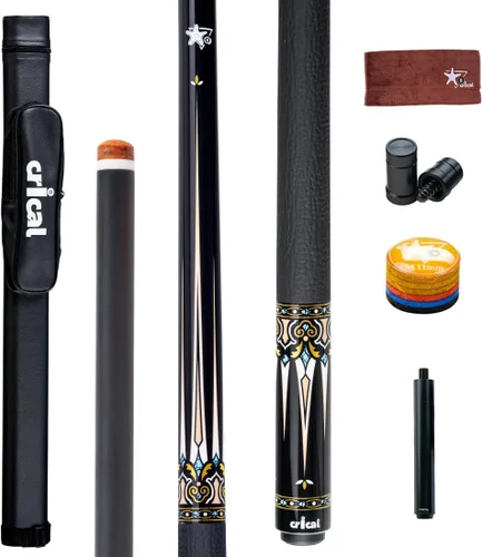 Vista 20 de CRICAL CXD Series Carbon Fiber Pool Cue, Low Deflection 12.5mm tip, Pro Taper shaft, precise control, easy stroke feel for adults