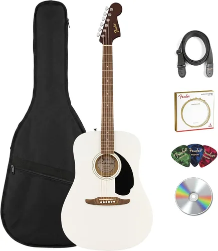Vista 13 de Fender Guitarra acústica Dreadnought - Paquete natural con estuche, afinador, cuerdas, correa y púas