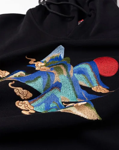 Vista 3 de Niepce Inc Sudaderas con capucha bordadas con estampado Streetwear para hombre