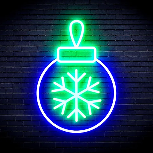 Vista 32 de ADVPRO Letrero de neón LED de silicona de la flexión del ornamento del árbol de Navidad - azul - st16s32-fnu0119-b