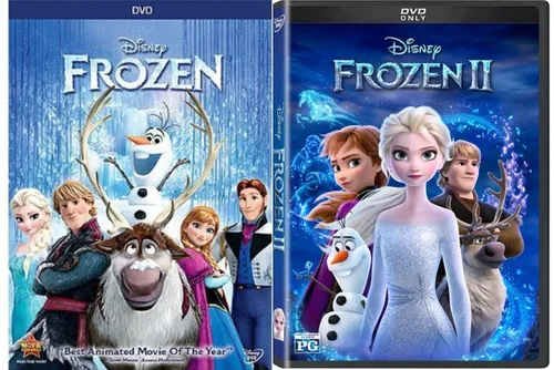 Vista 2 de Disney's Frozen DVD Double Feature One 1 & Two 2 Includes Frozen Glossy Print Art Card