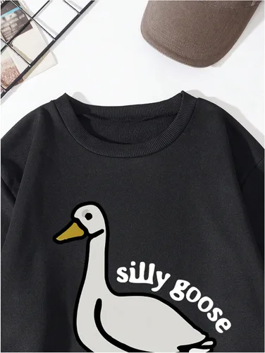 Vista 23 de WDIRARA Sudadera de manga larga con cuello redondo y estampado gráfico de dinosaurios de dibujos animados para hombre