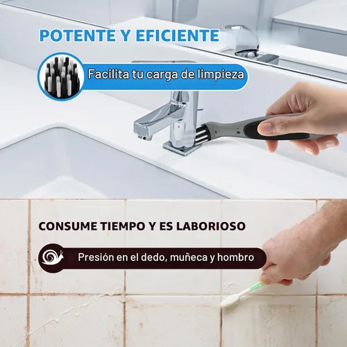 Vista 4 de Cepillo de limpieza eléctrico recargable con cabezales de cepillo múltiples 4 en 1 y cable USB, cepillo motorizado inalámbrico para interiores