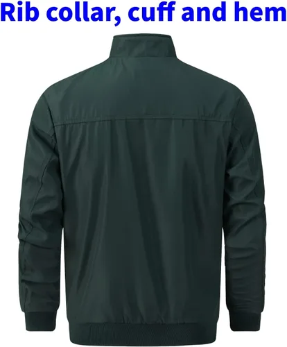 Vista 2 de TLZC Chaqueta casual para hombre, rompevientos para exteriores, ligera, softshell