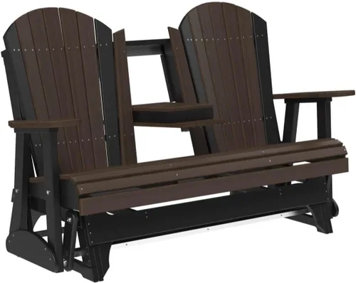 Vista 13 de LuxCraft Deslizador Adirondack de 5 pies con consola plegable (Premium - Caoba antigua)