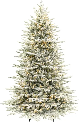 Vista 21 de Hykolity Árbol de Navidad flocado preiluminado de 7.5 pies, 450 luces LED 1592 puntas flocadas mixtas, 450 LED blanco cálido y multicolor, 10 modos