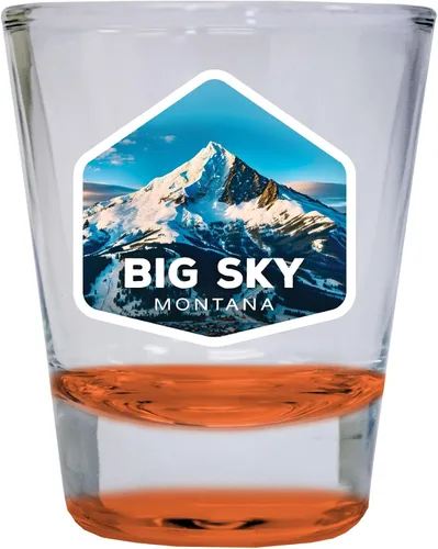 Vista 4 de Big Sky Montana Mountain Design Souvenir - Vaso de chupito (1.5 onzas), color azul