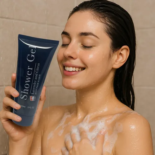 Vista 4 de G.B.S Gel de ducha y jabón corporal de lavanda y cítricos, para hombres y mujeres, para uso diario, 3 en 1 para cuerpo, cara, cabello, fresco