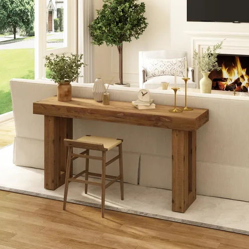 Vista 8 de HOKYHOKY Reclaimed Solid Wood Console Table, 59" Long Entryway Table