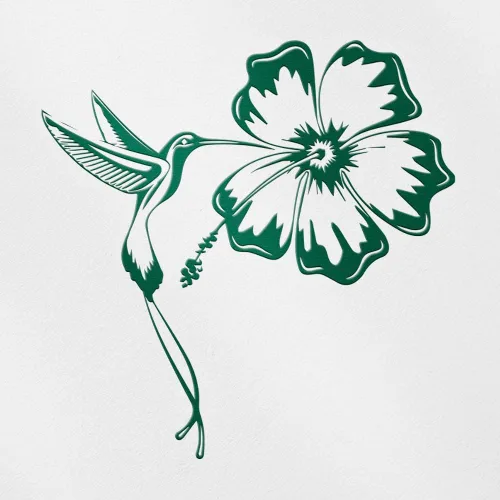 Vista 14 de Adhesivos transparentes de tatuaje de colibrí e hibisco (azul celeste) Calcomanías de vinilo impermeables prémium para teléfono portátil, accesorio