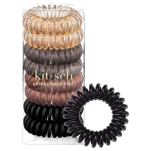Vista 17 de Kitsch Henna - Coletas para pelo Coiled Plastic Ponytail Holders for Thick and Thin Hair Creaseless and Dent-Free Hair Ties No Damage Phone