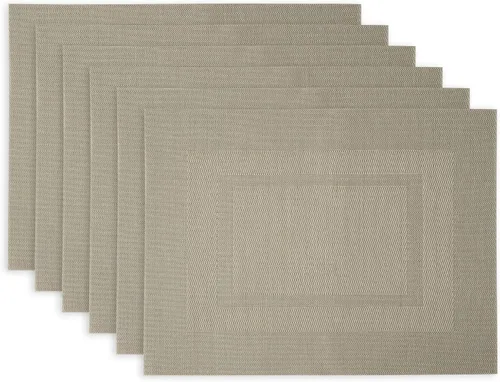Vista 19 de DII PVC Tabletop Collection Woven Indoor / Outdoor - Juego de manteles individuales, 13x17.25, aguamarina, 6 piezas