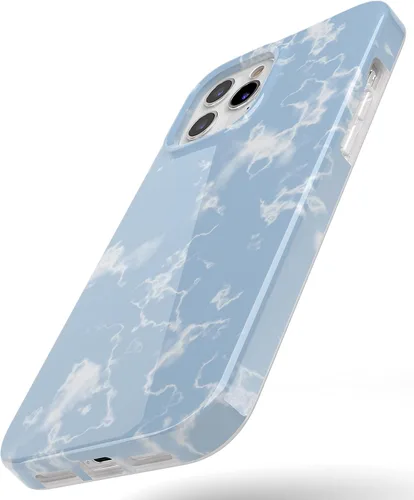 Vista 5 de Casely Funda para iPhone 11 Pro Max Cielos azul claro Nubes de mármol Diseño clásico ultra delgado