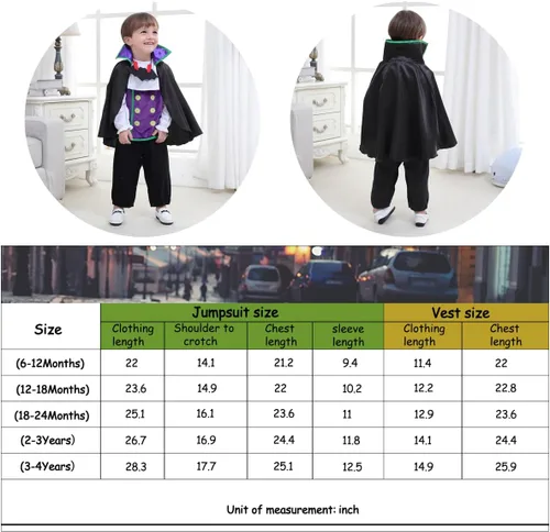 Vista 6 de LXKIKMM Conjunto de 4 piezas de disfraz de vampiro de Halloween para bebé