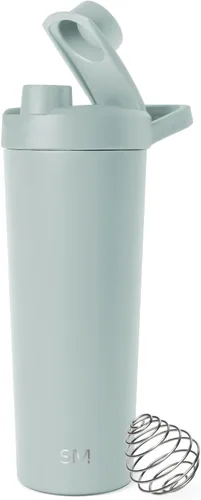 Vista 20 de Simple Modern - Botella agitadora de acero inoxidable con bola de 24 onzas Taza metálica aislada para mezclas de proteínas, batidos y Negro