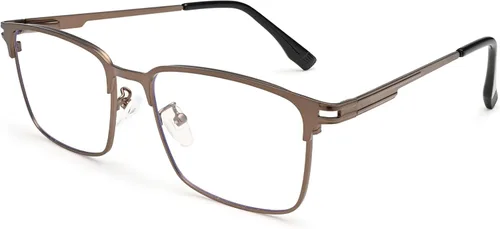 Vista 8 de Dollger Gafas de luz azul para hombre, rectángulo de metal, con bloqueo de luz azul, lentes fotocromáticos de moda para computadora