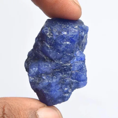 Vista 2 de Zafiro azul en bruto genuino, 66.00 Ct, cristal curativo de zafiro natural en bruto, gema suelta para joyería, Gema, azul