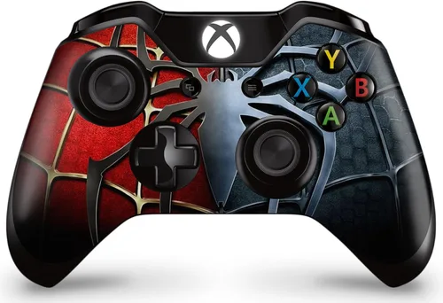 Vista 4 de Calcomanía para consola Xbox One Spider + 2 fundas de controlador compatibles con Xbox One y Kinect