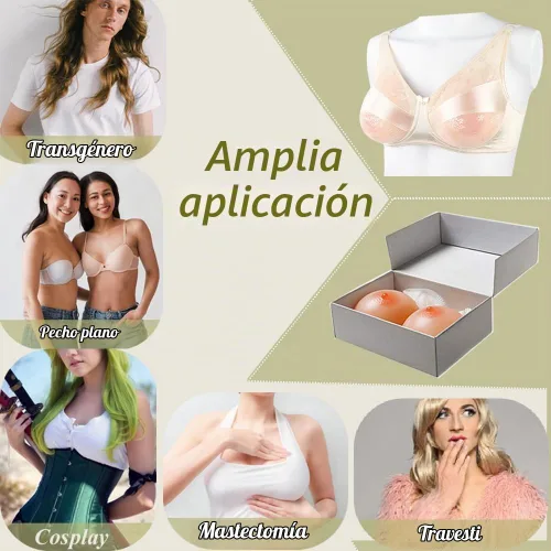Vista 6 de MERSTEYO Silicona Mama Formas Mastectomía Prótesis Para Cosplay Crossdresser Transgénero Waterdrop 1 Par A A II Copa Beige