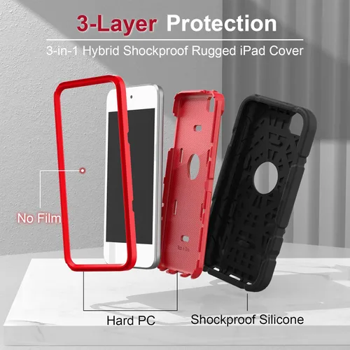 Vista 2 de Grifobes Funda para iPod Touch 7ª generación, iPod Touch 6ª/5ª generación, 3 en 1, resistente a prueba de golpes, funda protectora resistente