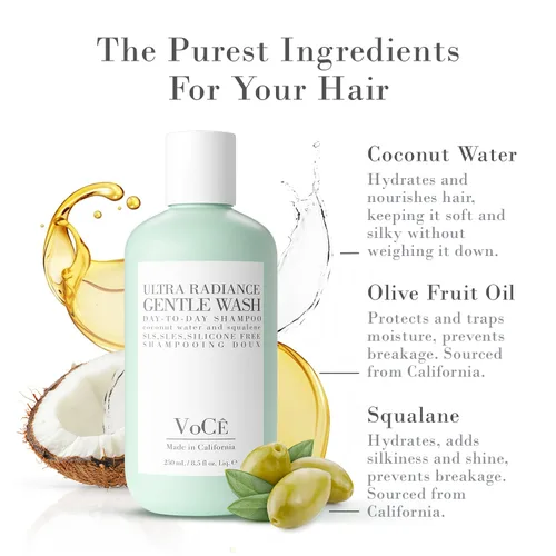 Vista 4 de VoCÊ Haircare - Champú vegano y libre de crueldad animal Cuidado del cabello limpio, seguro para el color, sin parabenos ni sulfatos, ultra