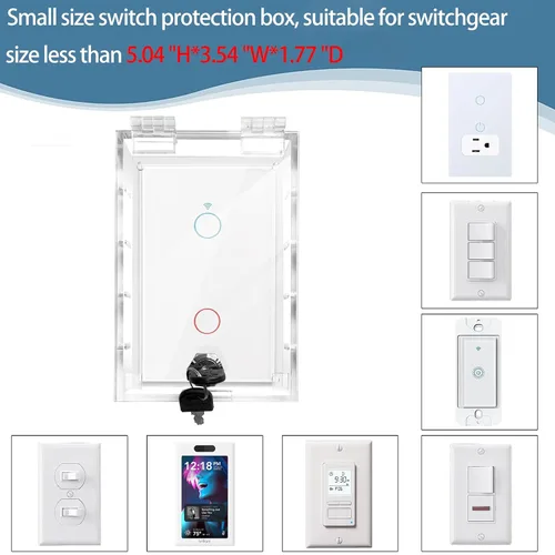 Vista 6 de Funda para interruptores, cubiertas de enchufes de luz a prueba de bebés, protector de placa de interruptor de seguridad para niños, caja de enchufe