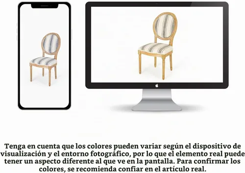 Vista 4 de Christopher Knight Home - Juego de sillas para comedor, modelo Phinnaeus, juego de 4, madera, rayas azul oscuro + beige claro + natural