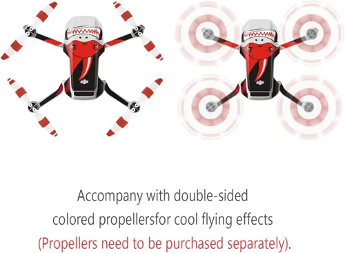 Vista 6 de O'woda Juego de calcomanías de decoración para DJI Mavic Mini Drone PVC impermeable DIY Skin Drone Body Sticker Accesorios (rojo)