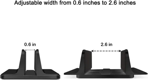 Vista 6 de Soporte vertical de escritorio con base ajustable, soporte para laptop compatible con todos los portátiles, MacBook, Surface, Dell, juegos, iPad