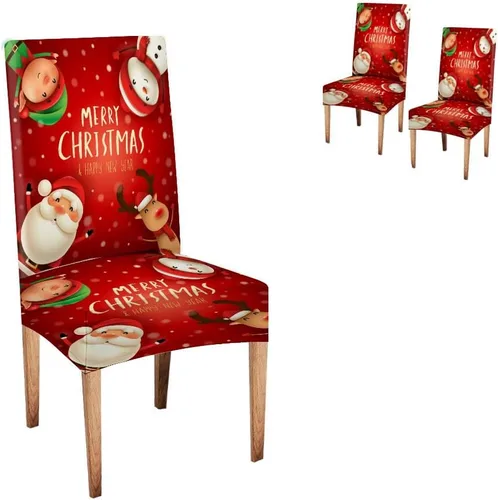Vista 284 de CAPSCEOLL Christmas Dining Chair Covers,Snowflakes Festive Winter Pattern Stretch Chair Covers for Dining Room Set of 2 Washable Spandex Parson