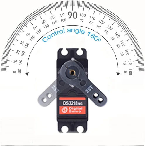 Vista 4 de Servo de 44 lbs 1 x DS3218 Actualizado equipo completo de metal digital, Servo Baja, Servo impermeable, servo para autos (ángulo de control 180)