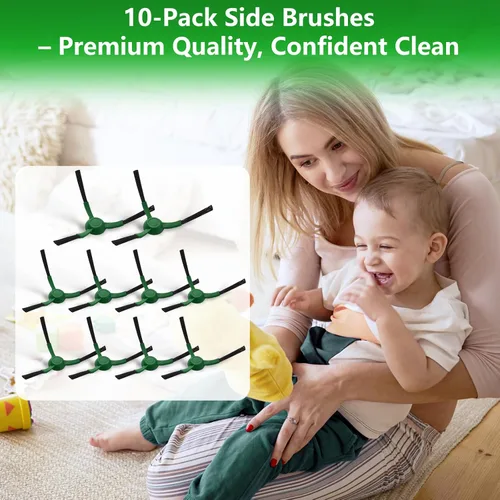 Vista 7 de Paquete de 10 cepillos laterales de repuesto compatibles con iRobot Roomba Max 705 Vac/Plus 504 Vac Robot, cepillos de barrido de bordes, accesorios