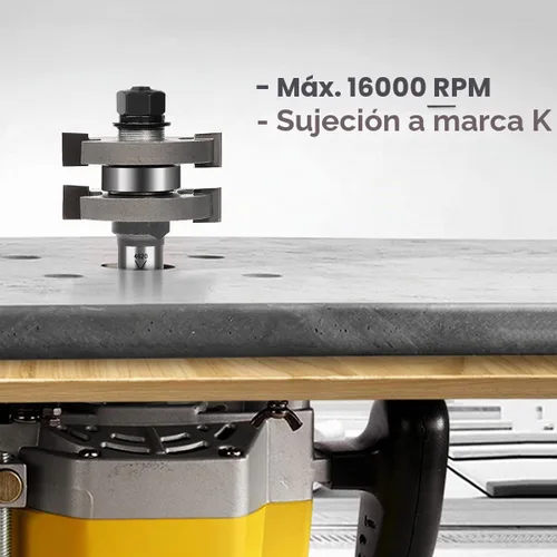 Vista 5 de Juego de brocas de ranura y lengüeta ajustables Pro con vástago de 1/2 pulgada, broca de fresado de madera en forma de T para combinar con tablas