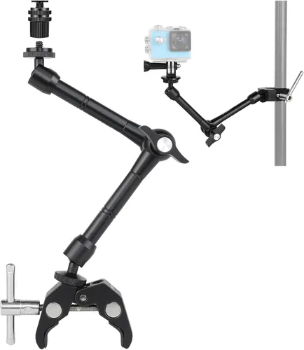 Vista 8 de UTEBIT Brazo mágico de 9 pulgadas con súper abrazadera y cabezas de bola de 360°, color negro