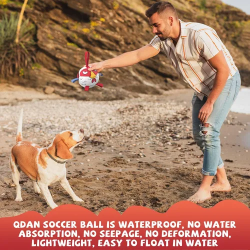 Vista 6 de QDAN Pelotas de juguete para perros: Pelota de fútbol para entrenamiento de mascotas con correas - Pelota para cachorros, extra pequeña, pelotas